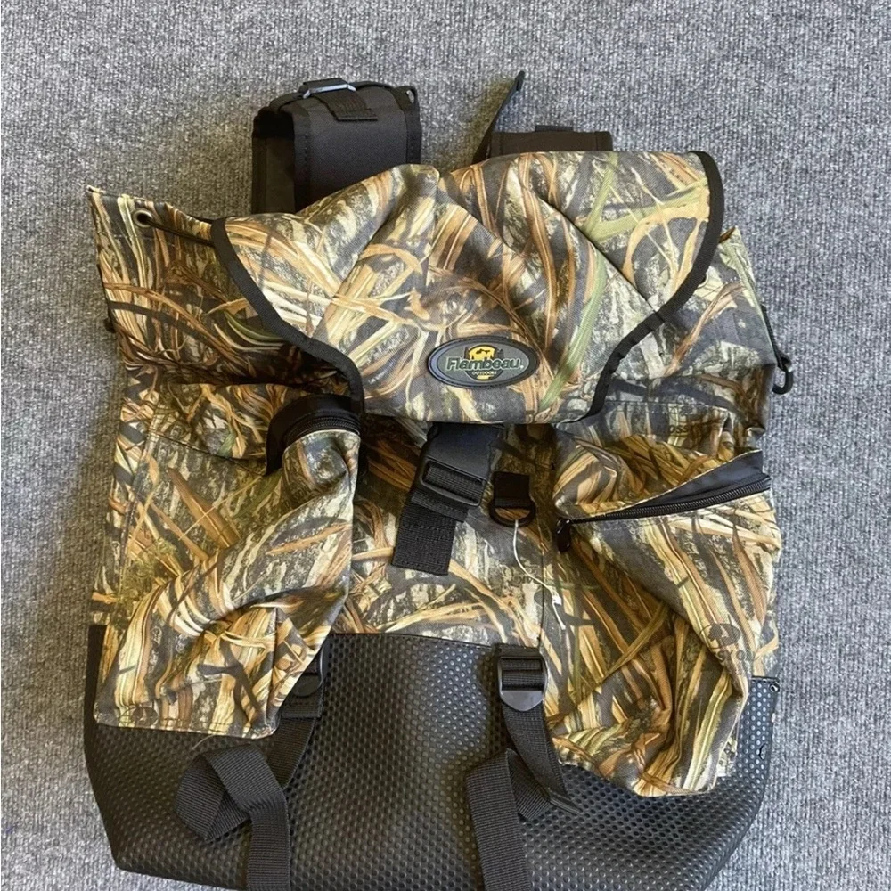 Flambeau Outdoors Waterproof Camo Back Pack Camping Hiking